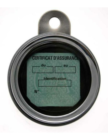 Porte vignette d'assurance BIHR Ø88mm acier chromé