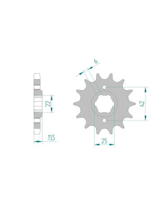 Pignon AFAM pour moto au pas de 530