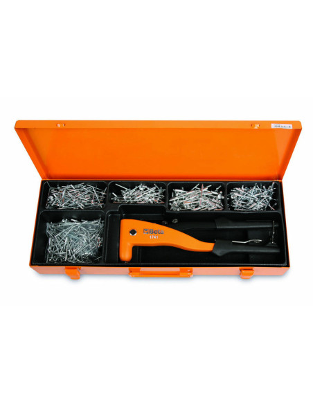 Pince à riveter BETA TOOLS avec assortiment de 700 rivets en aluminium