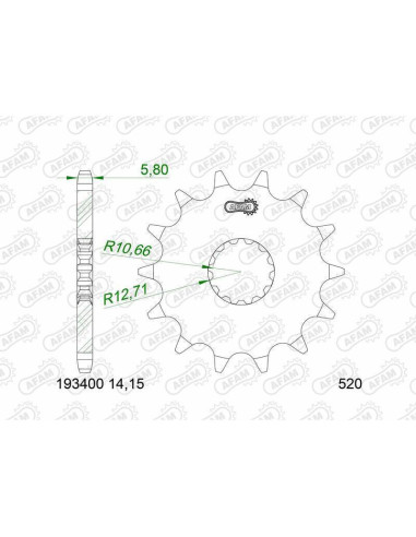 Kit chaîne AFAM 520XMR3 14/47 standard - couronne standard