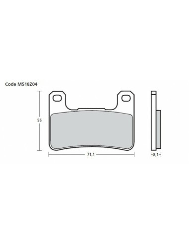 Plaquettes de frein BREMBO UPGRADE Z04 métal fritté - M518Z04