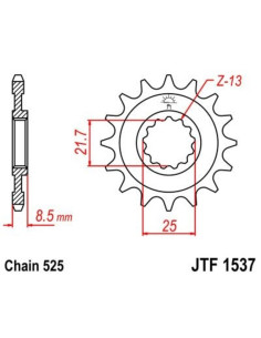 Pignon JT SPROCKETS acier anti-bruit 1537 - 525