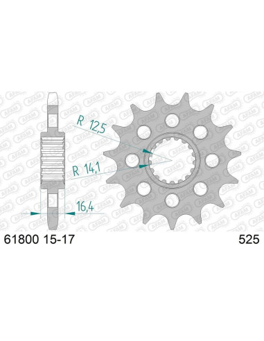 Pignon AFAM acier anti-bruit 61800 - 525