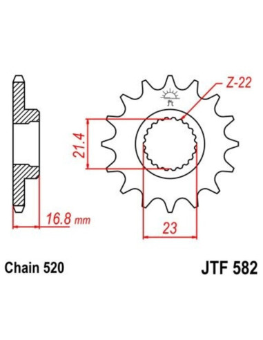 Pignon JT SPROCKETS acier anti-bruit 582 - 520