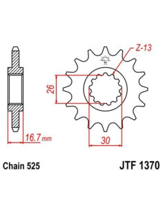 Pignon JT SPROCKETS acier anti-bruit 1370 - 525 2