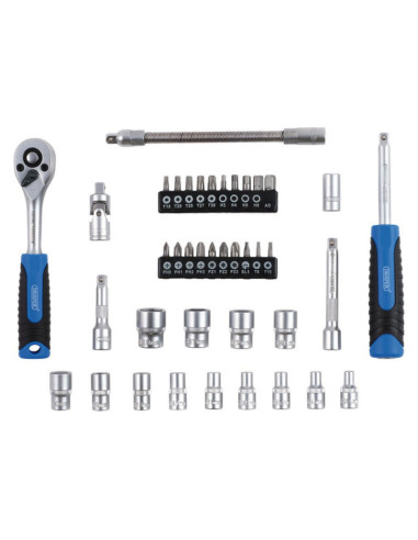 Jeu de douilles et d'embouts métriques DRAPER HI-TORQ® - 1/4" (40 pièces)