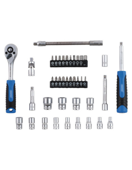 Jeu de douilles et d'embouts métriques DRAPER HI-TORQ® - 1/4" (40 pièces)