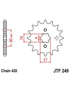 Pignon JT SPROCKETS acier standard 249 - 420 2