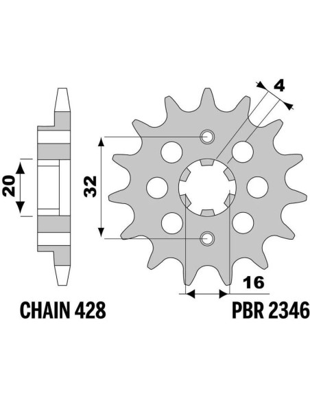 Pignon PBR acier standard 2346 - 428