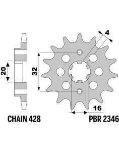 Pignon PBR acier standard 2346 - 428 2