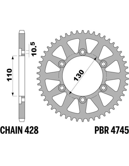 Couronne PBR acier C45 standard 4745 - 428