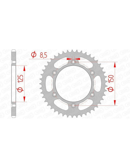 Kit chaîne AFAM 520XHR2 16/43 super-renforcé - couronne standard