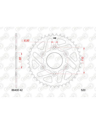 Couronne AFAM acier standard 86400 - 520