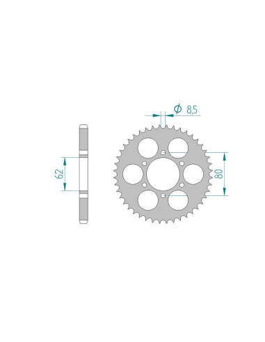 Kit chaine DID  ALU YAMAHA TY 125...