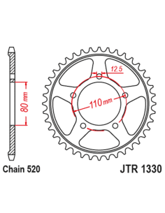 Couronne JT SPROCKETS acier standard 1330 - 520
