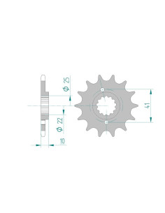 Pignon AFAM pour moto au pas de 520