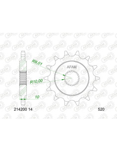 Pignon AFAM acier standard 214200 - 520