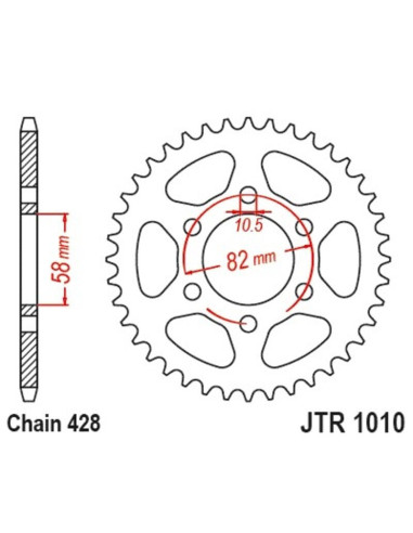 Kit chaîne JT/JT 428HDR 14/37 standard - couronne standard