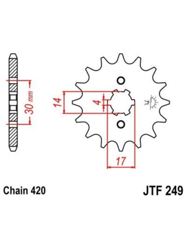 Kit chaîne JT/JT 420HDR 15/34 standard - couronne standard