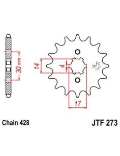 Kit chaîne JT/JT 428HDR 15/37 standard - couronne standard