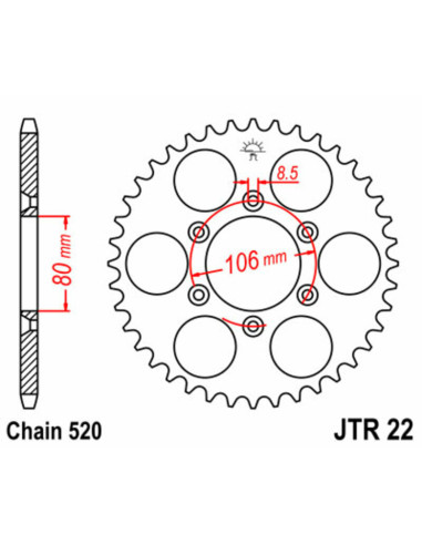 Kit chaîne JT/JT 520HDS 17/49 standard - couronne standard