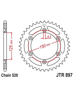 JT SPROCKETS Steel Standard Rear Sprocket 897 - 519