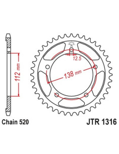 Kit chaîne JT/JT 520HDS 17/38 standard - couronne standard