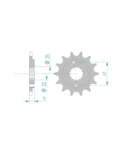 Pignon AFAM pour moto au pas de 520