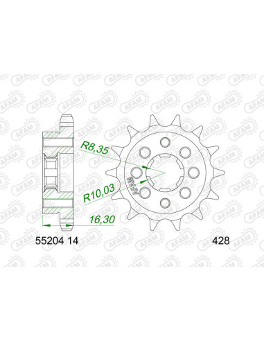 Pignon AFAM acier standard 55204 - 428