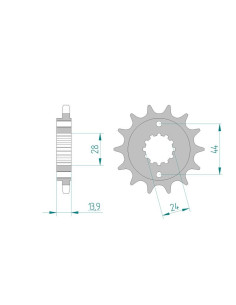 Pignon AFAM pour moto au pas de 525