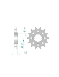 Pignon AFAM pour moto au pas de 525