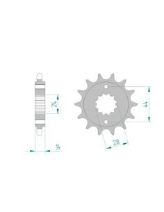 Pignon AFAM pour moto au pas de 525