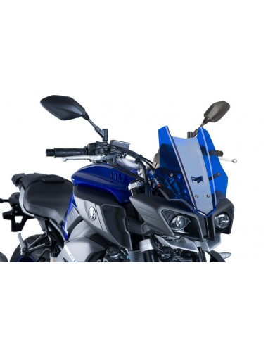 Bulle racing PUIG pour YAMAHA MT-10 2016 2018 bleu