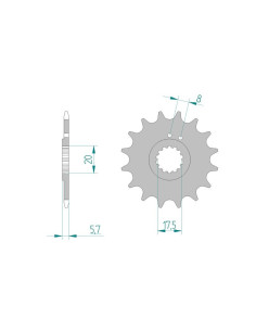 Pignon AFAM pour moto au pas de 415