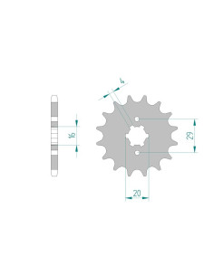 Pignon AFAM pour moto au pas de 428