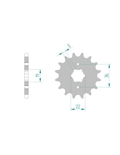 Pignon AFAM pour moto au pas de 428