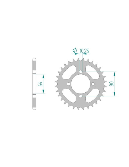 Kit chaine AFAM acier AEON COBRA 220 pas 520 2005 à 2011