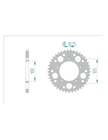 Kit chaine AFAM acier APRILIA RSV 1000 R pas 520 2004 à 2009