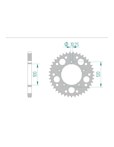 Kit chaine AFAM acier APRILIA RSV 1000 R/SP pas 525 1998 à 2003