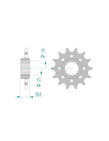 Kit chaine AFAM acier APRILIA RSV 1000 R/SP pas 520 1998 à 2003