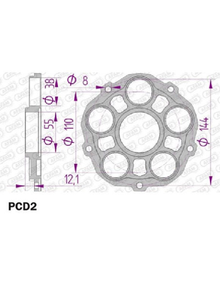 Porte couronne AFAM PCD2 pour DUCATI