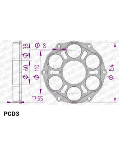 Porte couronne AFAM PCD3 pour DUCATI
