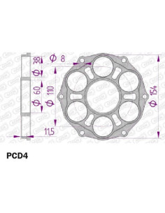 Porte couronne AFAM PCD4 pour DUCATI 2