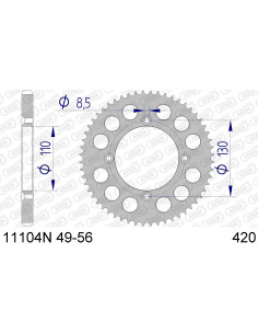 AFAM COURONNE ALU au pas de 420