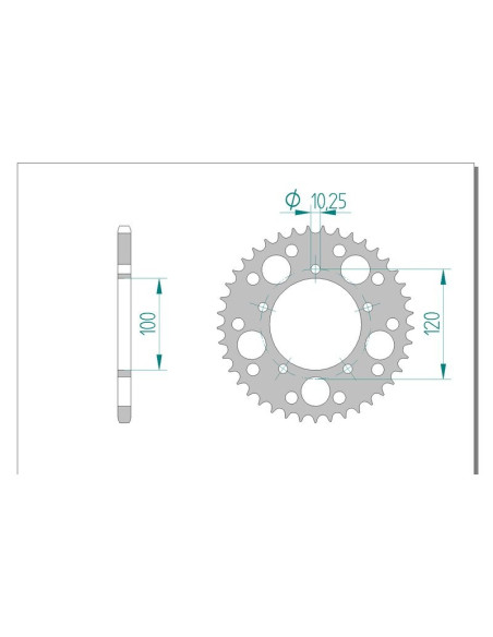 Kit chaine AFAM acier APRILIA TUONO 1000 FACTORY pas 525 2010 à 2011