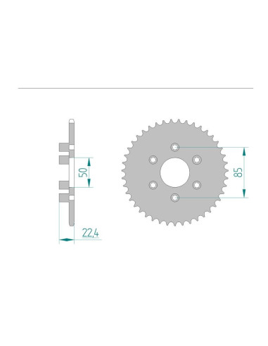 Kit chaine AFAM acier APRILIA CLASSIC 50 pas 415 1992 à 1999
