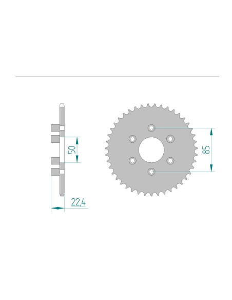 Kit chaine AFAM acier APRILIA CLASSIC 50 pas 415 1992 à 1999