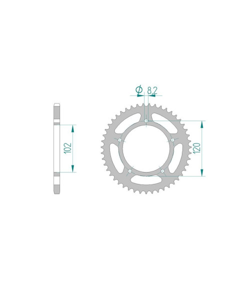 Kit chaine AFAM acier APRILIA RS 50 pas 420 1999 à 2002