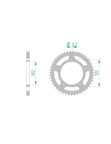 Kit chaine AFAM acier APRILIA RS 50 pas 420 2003 à 2005