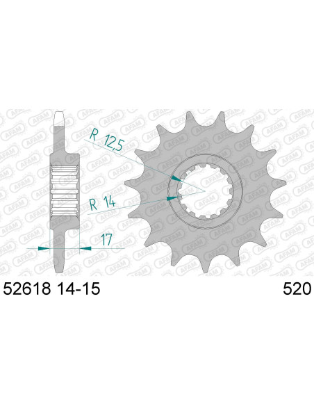 Kit chaine AFAM acier DUCATI 899 Panigale 2014-2015